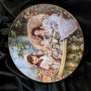 Sandra kuck cats in the cradle victorian gold rimmed collectors plate
